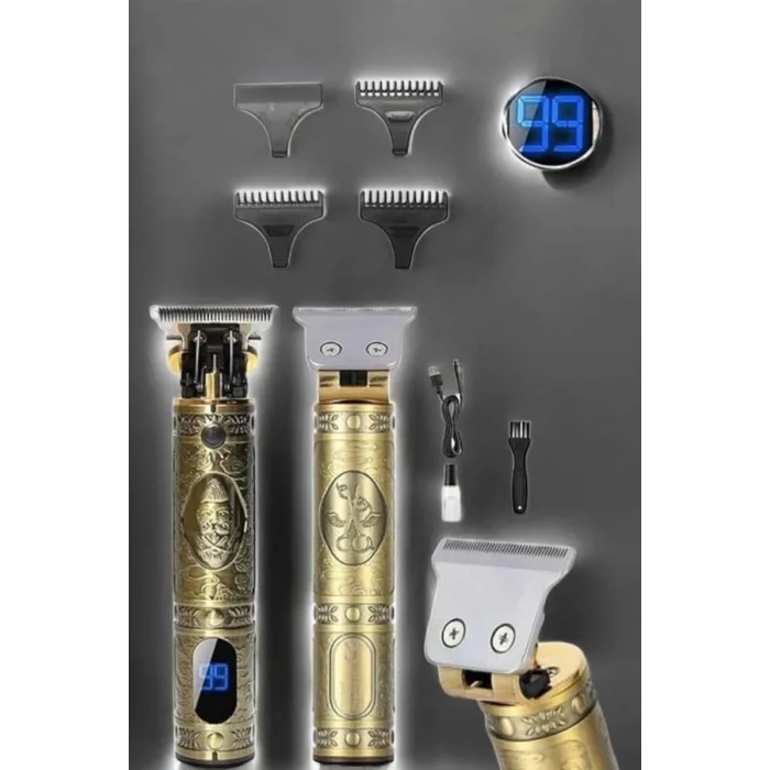  Tıraş Makinesi Şarjlı Profesyonel Saç Kesme Makinesi Gold Çizik Tıraş