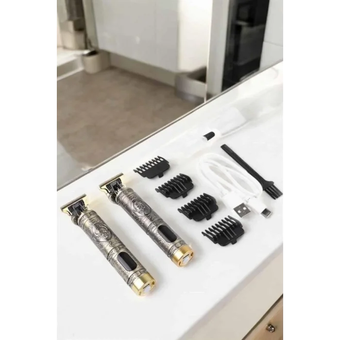 BUĞZ Tıraş Makinesi Şarjlı Profesyonel Saç Kesme Makinesi Gold Çizik Tıraş