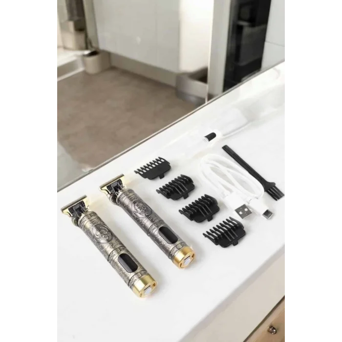  Tıraş Makinesi Şarjlı Profesyonel Saç Kesme Makinesi Gold Çizik Tıraş