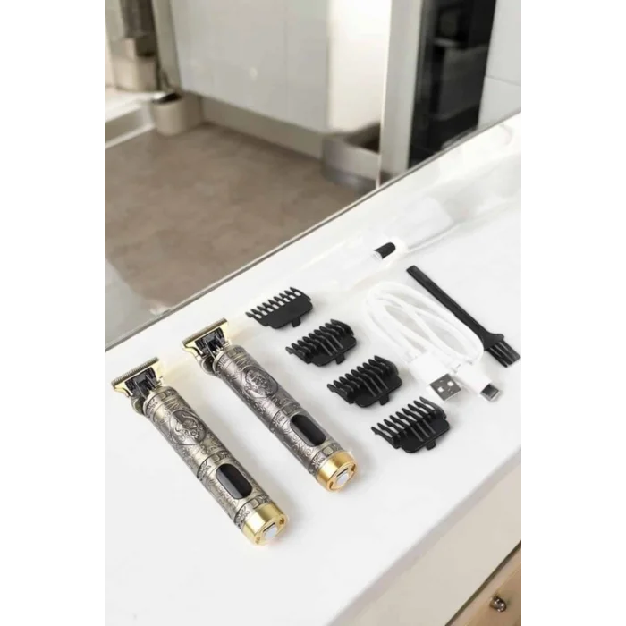 BUĞZ Tıraş Makinesi Şarjlı Profesyonel Saç Kesme Makinesi Gold Çizik Tıraş - BUĞZ