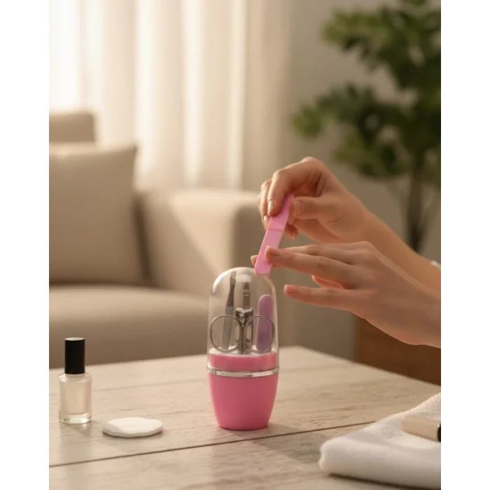 BUĞZ Tırnak Bakım Manikür Pedikür Seti 4 Parça Pembe Minimal ve Dayanıklı