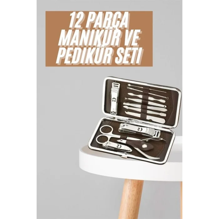 BUĞZ Tırnak Bakım Seti Tırnak Düzeltme Batık 12 Parça Çanta Tipi Manikür Pedikür - BUĞZ