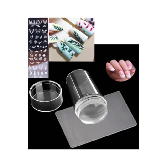 BUĞZ Tırnak Baskı Aparatı Silikon Başlıklı Transfer  French Baskı Aparatı