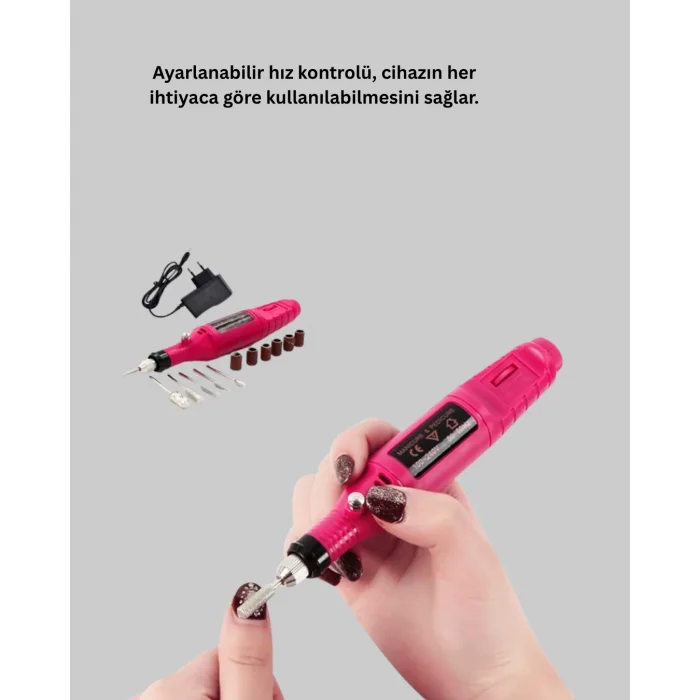BUĞZ Tırnak Matkap Makinesi – Profesyonel Manikür Pedikür Cihazı, Ayarlanabilir Hız ve Sessiz Çalışma - Lisinya