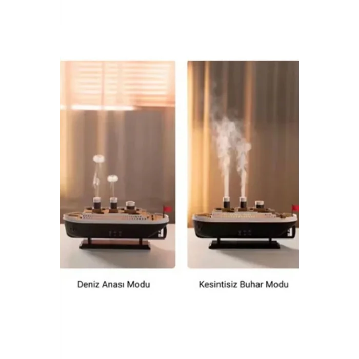  Titanic Gemi Hava Nemlendirici Fonksiyonlu Buhar Makinesi Kumandalı