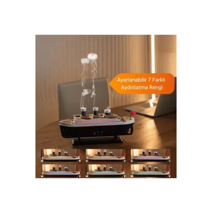 BUĞZ Titanic Gemi Hava Nemlendirici Işıklı Fonksiyonlu Buhar Makinesi Kumandalı - Lisinya