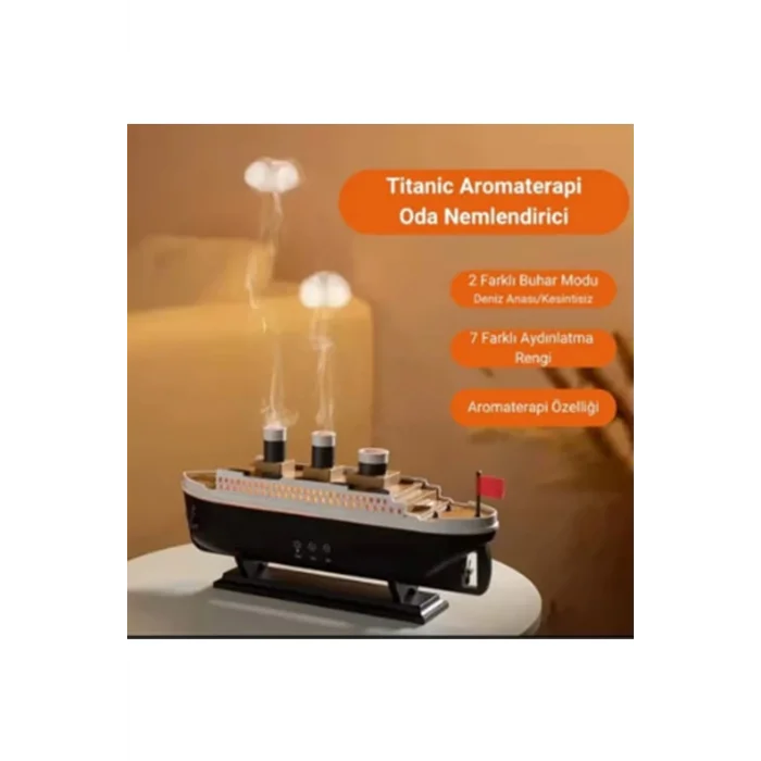 BUĞZ Titanic Gemi Hava Nemlendirici Işıklı Fonksiyonlu Buhar Makinesi Kumandalı - Lisinya