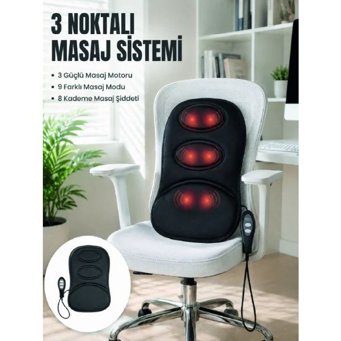 BUĞZ Titreşimli Masaj Koltuk Minderi Kademe Şiddet Ayarlı Isıtma Fonksiyonlu Masaj Pedi