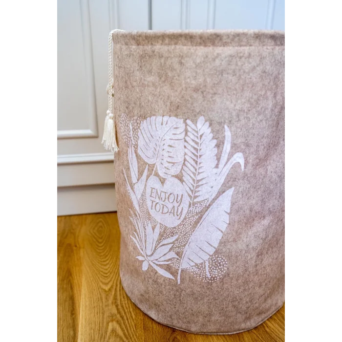  Torbalı Ve Kulplu Püskül Detaylı Düzenleyici Çok Amaçlı Organizer Keçe Sepet -03631