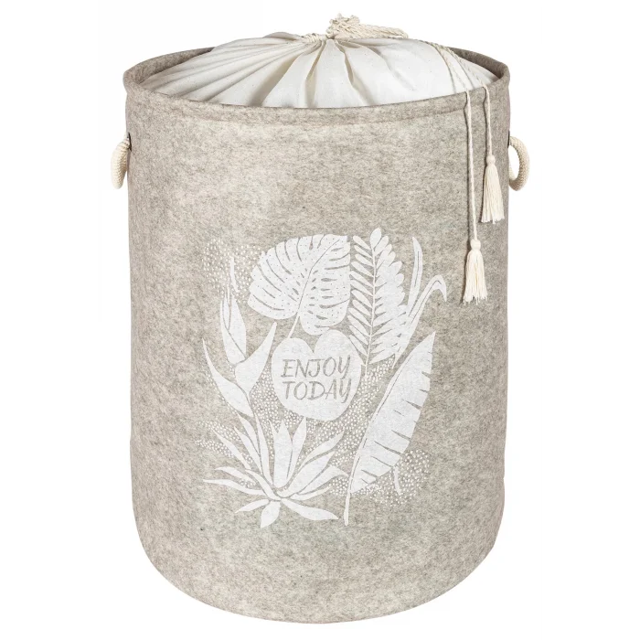 BUĞZ Torbalı ve Kulplu Püskül Detaylı Düzenleyici Çok Amaçlı Organizer Keçe Sepet -03631 ( BUĞZ )