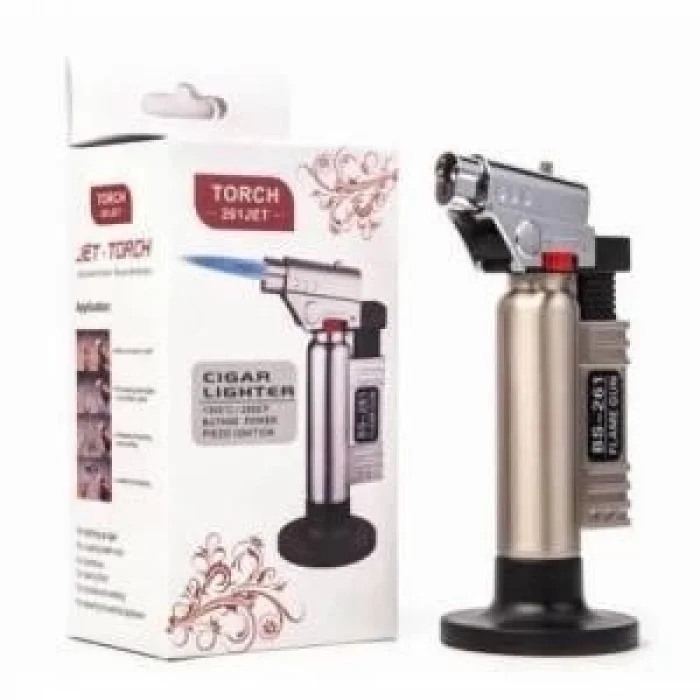  Torch Jet Gazlı Pürmüz Doldurulabilir Tabancalı Alevli Çakmak