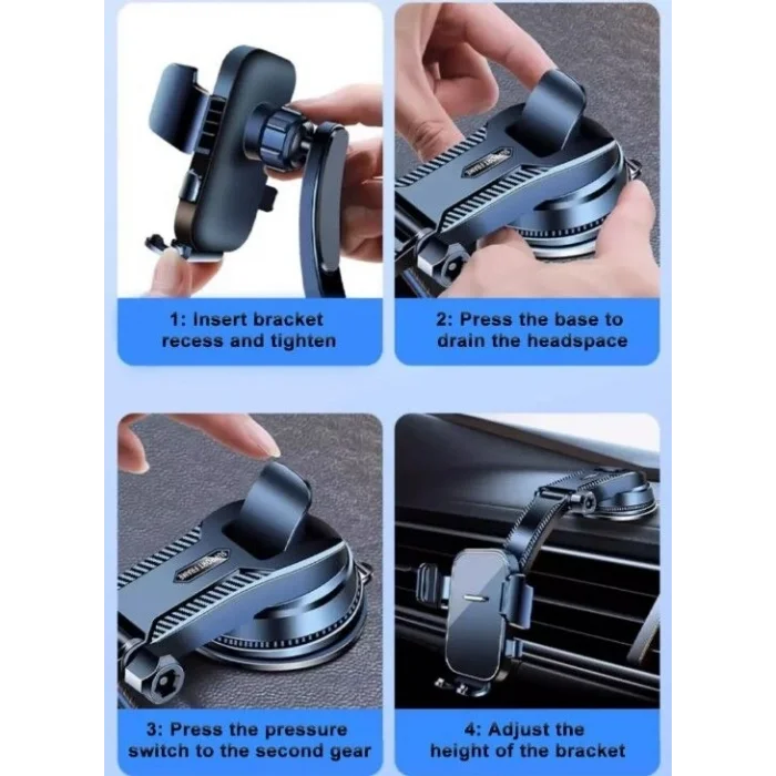 BUĞZ Torpido Üstü Vakumlu Araç Telefon Tutucu  Ayarlanabilir Uzun Kollu CM-393