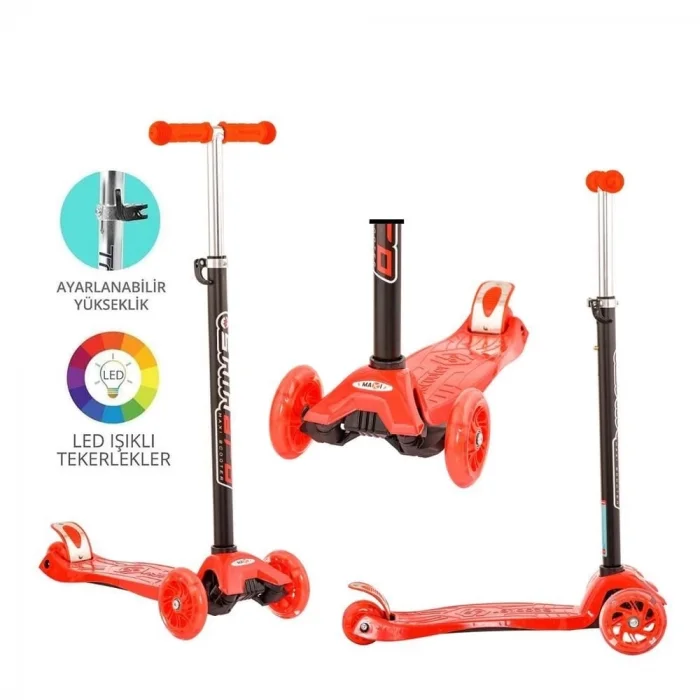  Torutoys Kırmızı Twist Işıklı Scooter Kırmızı