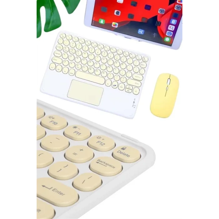  Touchpad Tüm Cihazlara Uyumlu Bluetooth Klavye Touchpad Slim Kablosuz Wifi Q Klavye