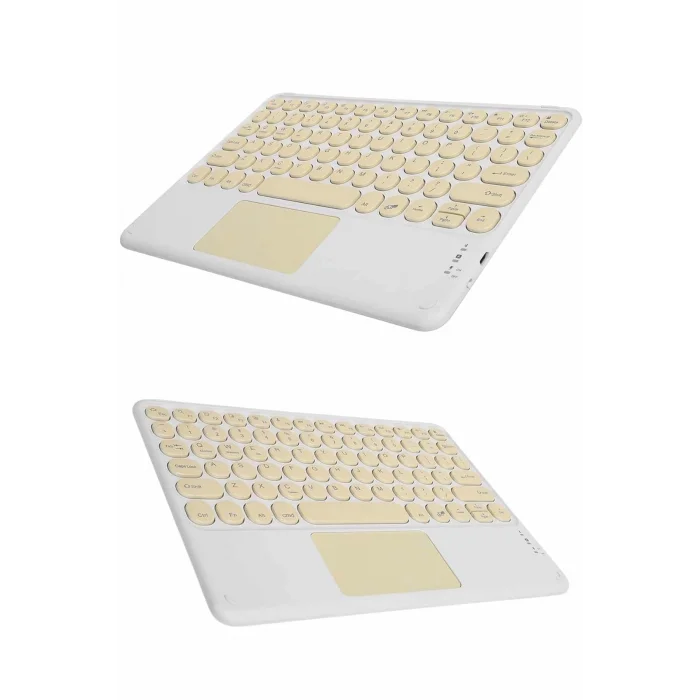 BUĞZ Touchpad Tüm Cihazlara Uyumlu Bluetooth Klavye Touchpad Slim Kablosuz Wifi Q Klavye