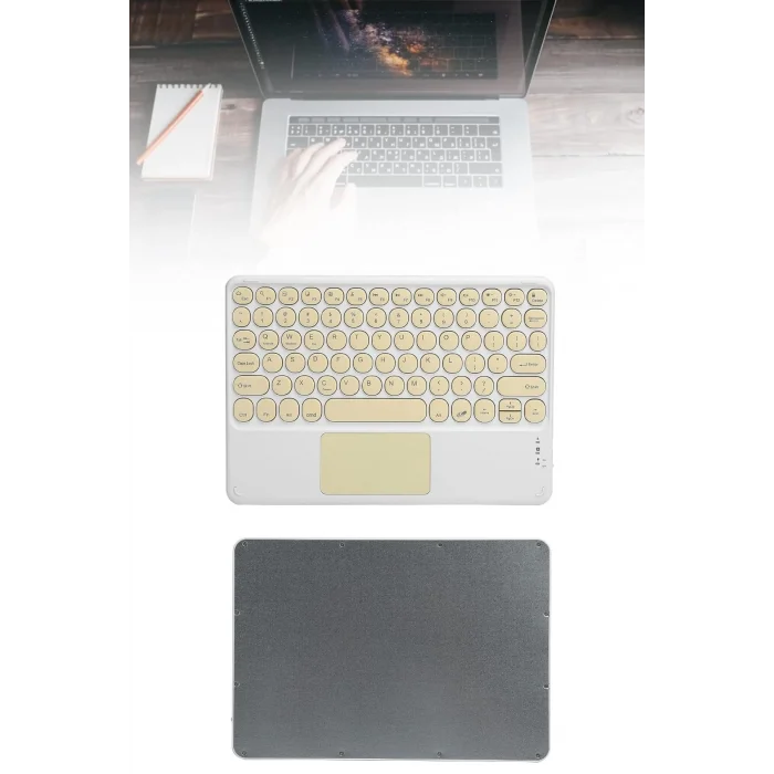 BUĞZ Touchpad Tüm Cihazlara Uyumlu Bluetooth Klavye Touchpad Slim Kablosuz Wifi Q Klavye - BUĞZ