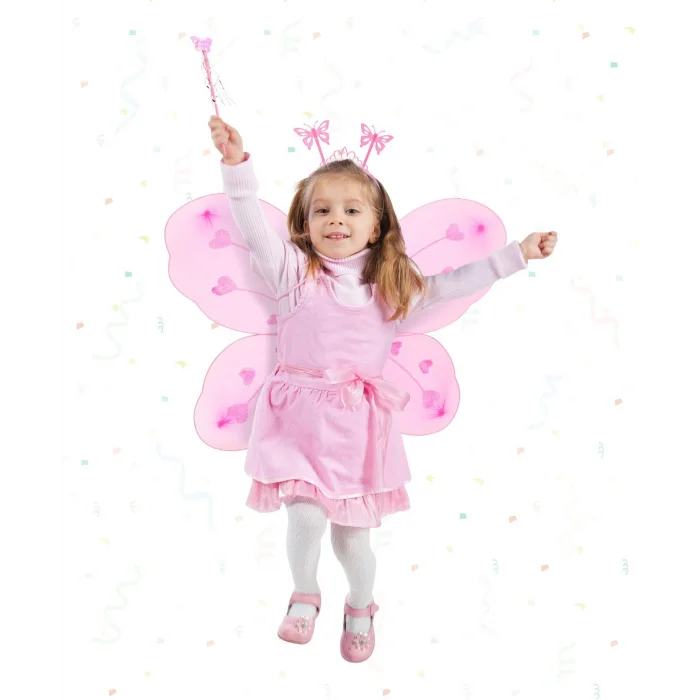 BUĞZ Toz Pembe Kelebek Kanadı Tacı ve Sopası