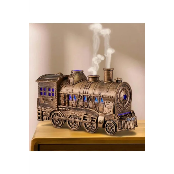 BUĞZ Tren Şeklinde Buharlı Oda Hava Nemlendirici Işık Buhar Makinesi Kumandalı