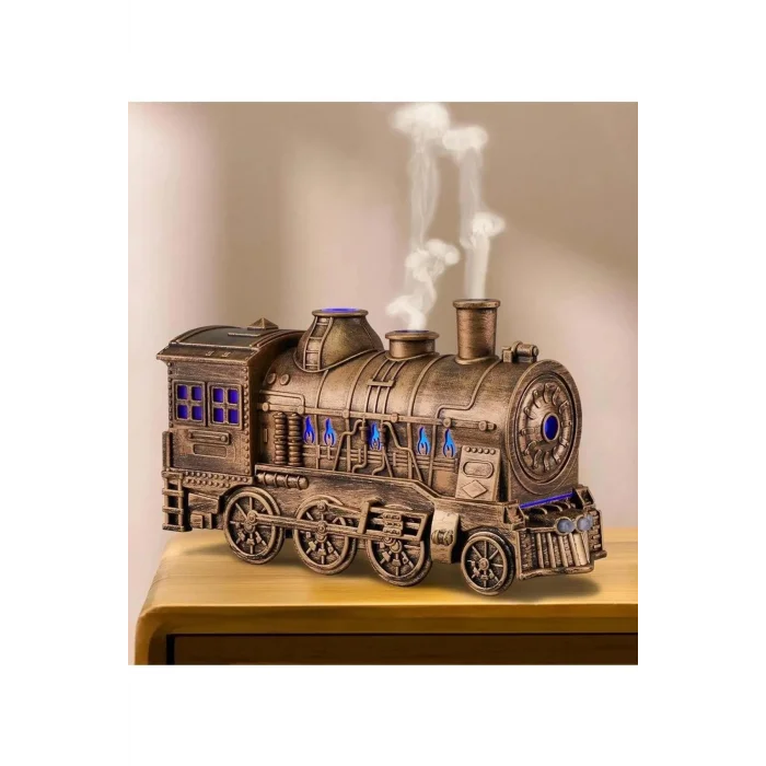 BUĞZ Tren Şeklinde Buharlı Oda Hava Nemlendirici Işık Buhar Makinesi Kumandalı - Lisinya