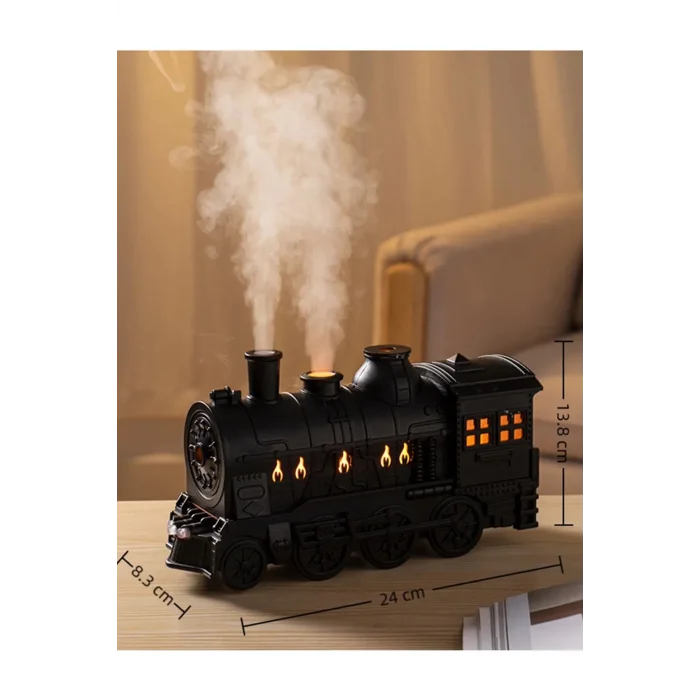 BUĞZ Tren Şeklinde Buharlı Oda Hava Nemlendirici Işık Buhar Makinesi Kumandalı - Lisinya
