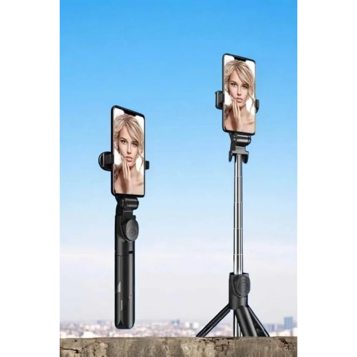 BUĞZ Tripod Kablosuz Bluetooth Bağlantılı Selfie Çubuğu 360 Derece Dönebilen