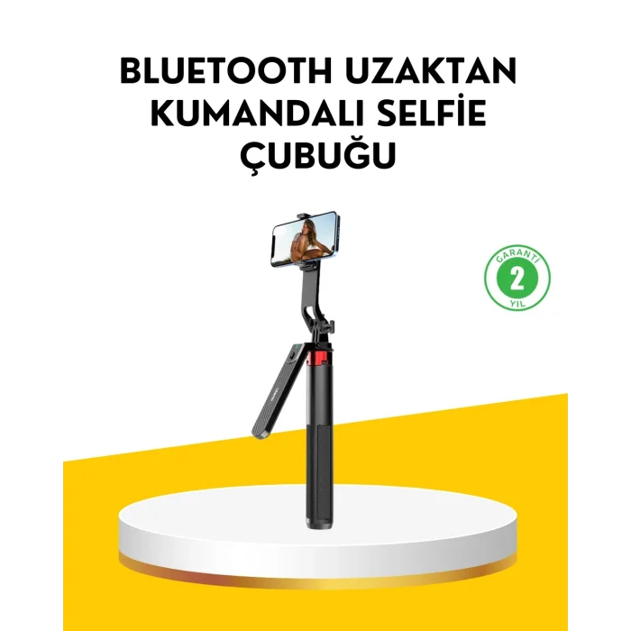 BUĞZ Tripodlu Selfie Çubuğu Uzaktan Kumandalı Canlı Yayın Uyumlu