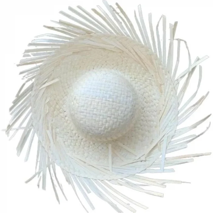  Tropikal Parti Beyaz Hasır Hawaii Şapkası