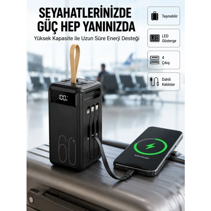 BUĞZ Tüm Cihazlara Uyumlu Çoklu Çıkışlı Powerbank Yeni Nesil