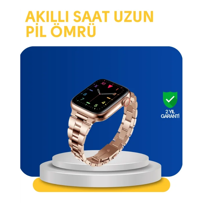 BUĞZ Türkçe Destekli Akıllı Saat Suya Dayanıklı Çok Fonksiyonlu