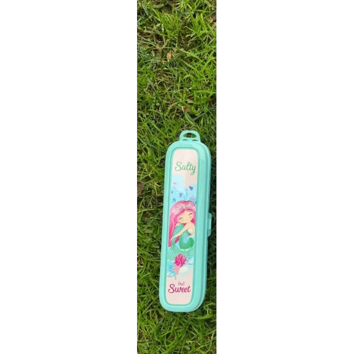 BUĞZ Turkuaz Multi Renkli Kapaklı Kalemlik Kutusu -Çanta İçi Saklama - Diş Fırçası - Makyaj Fırçası Kutu