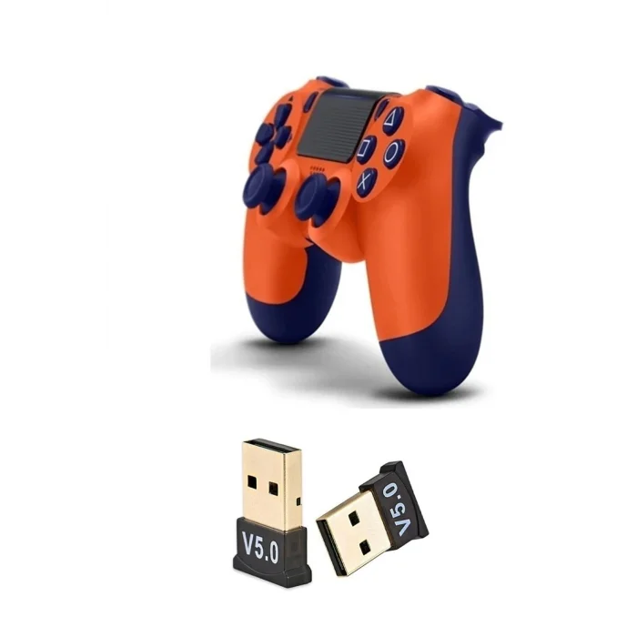 BUĞZ Turuncu Bluetooth bağlantılı gamepad, Playstation 4 uyumlu, kablosuz, USB dongle dahil