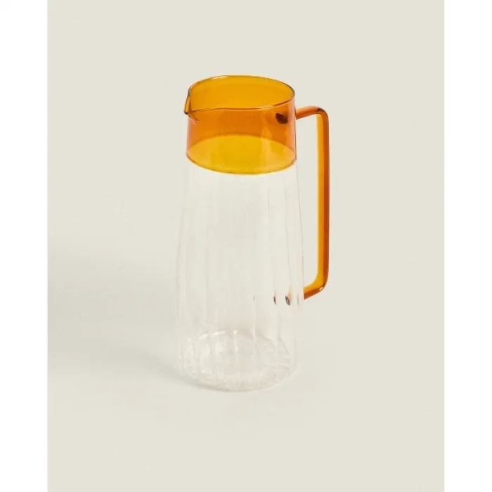  Turuncu Detaylı Cam Sürahi 1600 ml