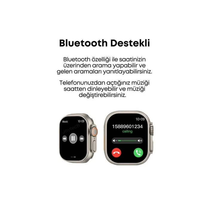 BUĞZ Turuncu Kordonlu Bluetooth Bağlantılı Akıllı Saat, Nabız Ölçer ve Sesli Görüşme Özellikli