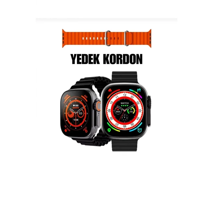 BUĞZ Turuncu Kordonlu Bluetooth Bağlantılı Akıllı Saat, Nabız Ölçer ve Sesli Görüşme Özellikli