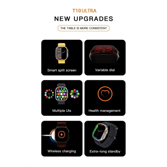 BUĞZ Turuncu Kordonlu Siyah Kasa Akıllı Saat, Nabız ve Uyku Takibi Özellikli, iOS ve Android Uyumlu
