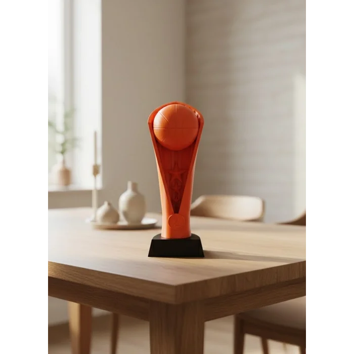 BUĞZ Turuncu Kupa 23cm Basketbol Temalı Dekoratif Ödül Biblosu