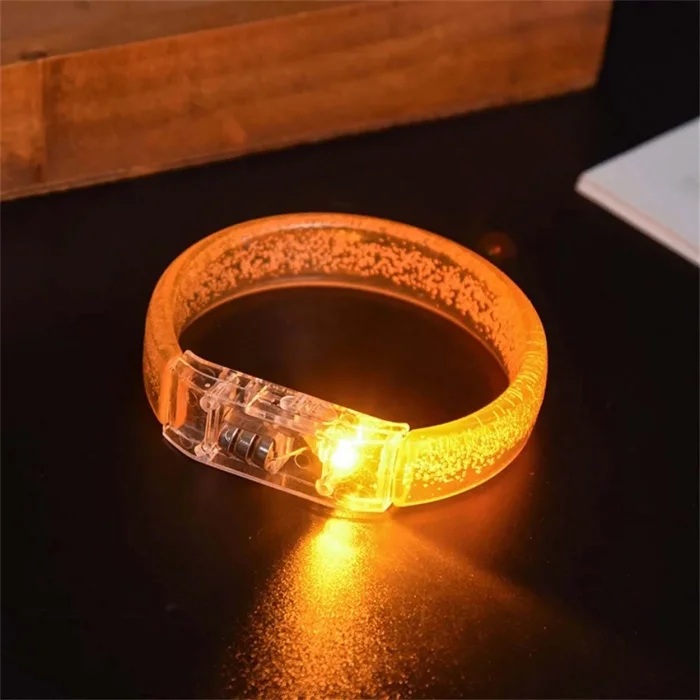 BUĞZ Turuncu Led Işıklı Baskı Yapılabilen Pilli Bileklik Bilezik 1,5 Cm Genişlik