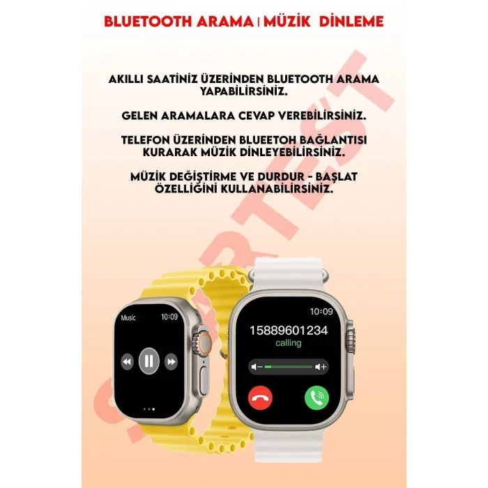 BUĞZ Turuncu Silikon Kordonlu Gümüş Kasa Akıllı Saat, Nabız ve Uyku Takibi, GPS ve Suya Dayanıklı