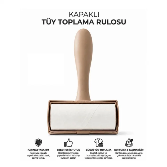 BUĞZ Tüy Toplama Rulosu - Kapaklı - Ergonomik - Taşınabilir