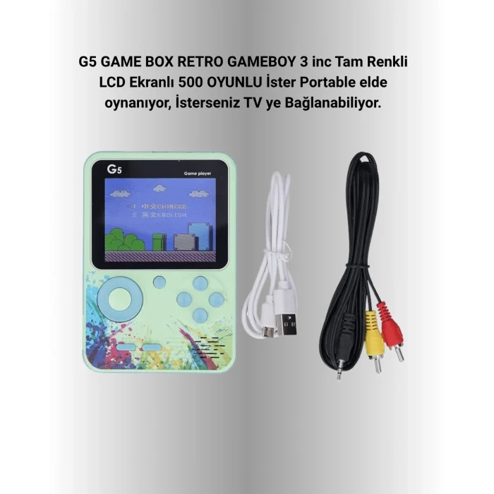 BUĞZ TV Bağlantılı 500 Oyunlu Mini Gameboy Konsol