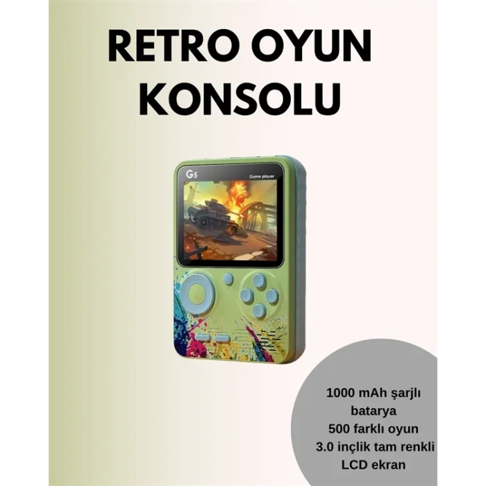BUĞZ TV Bağlantılı 500 Oyunlu Mini Gameboy Konsol