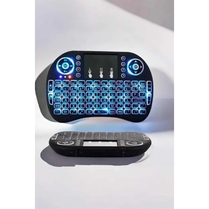  TV Uyumlu Mini Klavye Q Klavye Işıklı Tüm Cihazlara Uyumlu