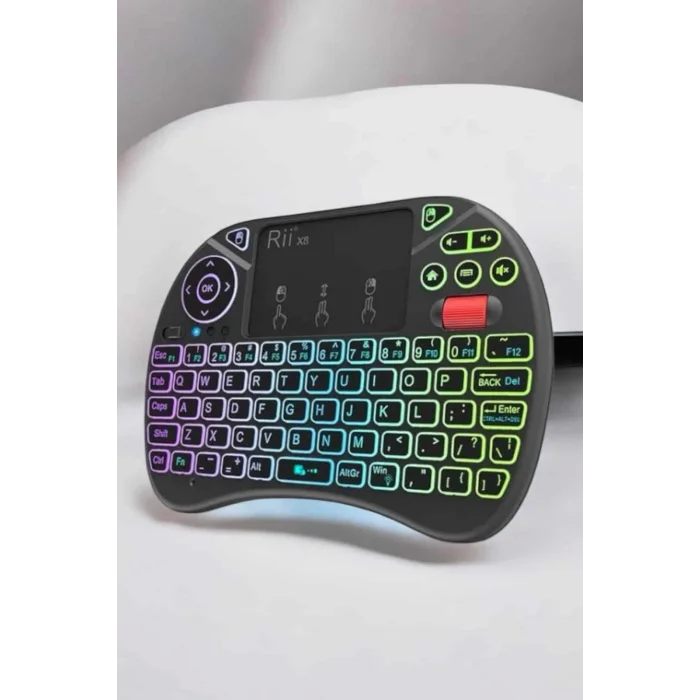  TV Uyumlu Mini Klavye Q Klavye Işıklı Tüm Cihazlara Uyumlu