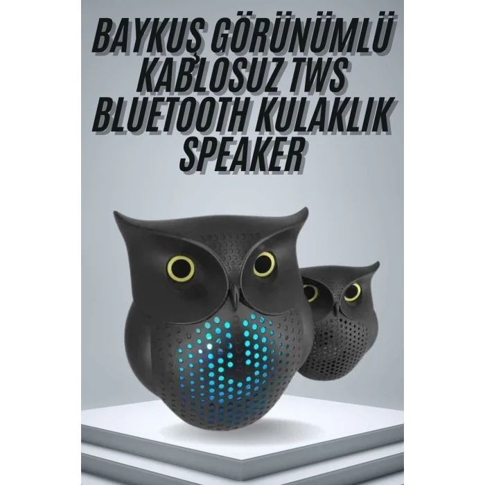  TWS Bluetooth Hoparlör Baykuş Tasarımlı Taşınabilir RGB Işıklı Uzun Pil Ömrü