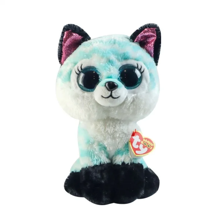 TY Beanie Boos Mavi Şevron Desenli Peluş Tilki Atlas 17 cm