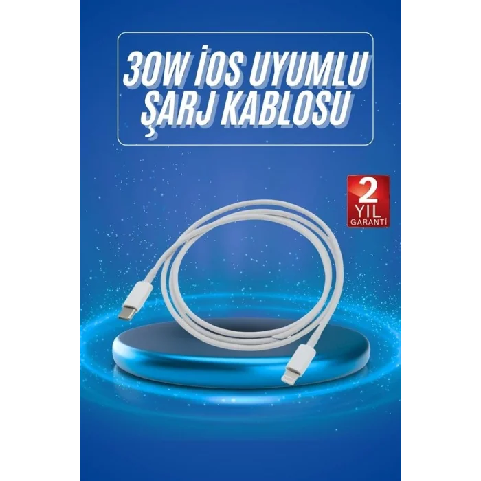 BUĞZ Type-C Ligtning 30W İOS Şarj Kablosu Hızlı Şarj Kablosu