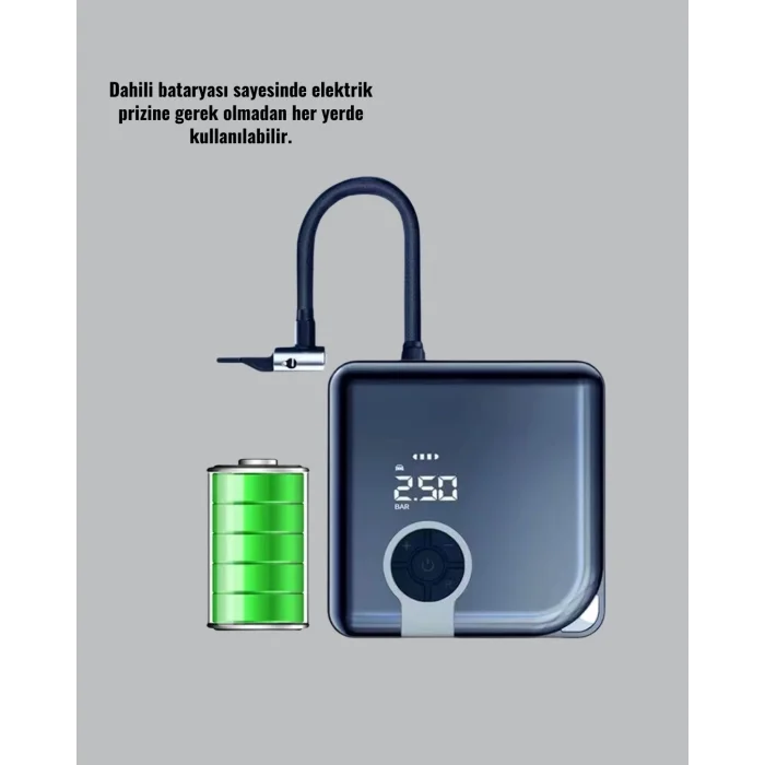  Type-C Şarj Girişli Taşınabilir Elektrikli Hava Pompası