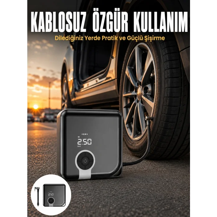 BUĞZ Type-C Şarj Girişli Taşınabilir Elektrikli Hava Pompası Yeni Nesil