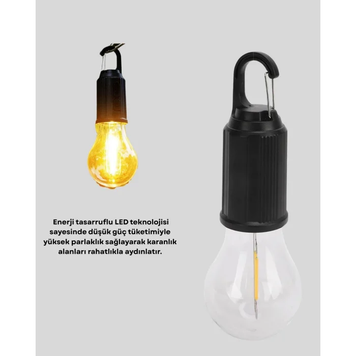 BUĞZ Type-C Şarjlı LED Kamp Lambası – Uzun Ömürlü Pil ve Yüksek Parlaklık