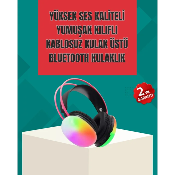 BUĞZ Type-C Şarjlı RGB Işıklı Bluetooth Oyuncu Kulaklığı